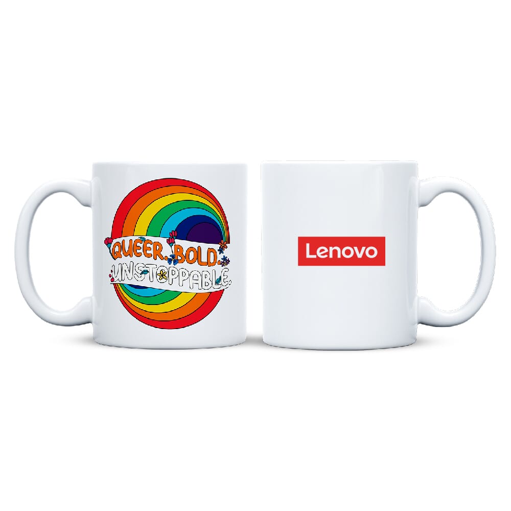 Queer Bold Customized Sublimation Mug White